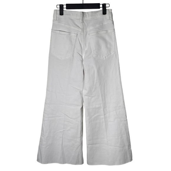 NWT Madewell Flared Wide-Leg Crop Jeans in Pure White Size 26 - Picture 5 of 16